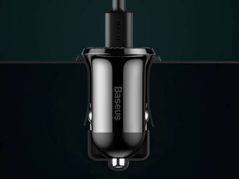 Baseus Ładowarka samochodowa Baseus Grain Pro Car Charger 2x USB 4.8A Czarna Baseus Ładowarka samochodowa Baseus Grain Pro Car Charger 2x USB 4.8A Czarna