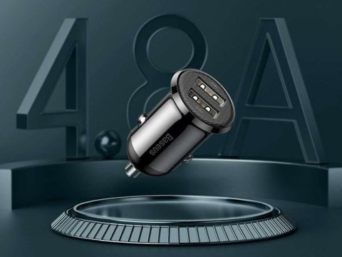 Baseus Ładowarka samochodowa Baseus Grain Pro Car Charger 2x USB 4.8A Czarna Baseus Ładowarka samochodowa Baseus Grain Pro Car Charger 2x USB 4.8A Czarna