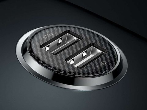 Baseus Ładowarka samochodowa Baseus Grain Pro Car Charger 2x USB 4.8A Czarna Baseus Ładowarka samochodowa Baseus Grain Pro Car Charger 2x USB 4.8A Czarna