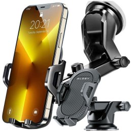 Alogy Uchwyt samochodowy do telefonu do auta 3w1 Alogy na szybę do kratki na deskę rozdzielczą kokpit Czarny