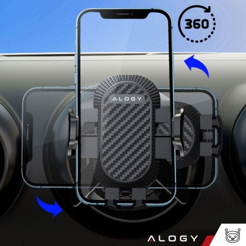 Alogy Uchwyt samochodowy do telefonu do auta 3w1 Alogy na szybę do kratki na deskę rozdzielczą kokpit Czarny Alogy Uchwyt samochodowy do telefonu do auta 3w1 Alogy na szybę do kratki na deskę rozdzielczą kokpit Czarny