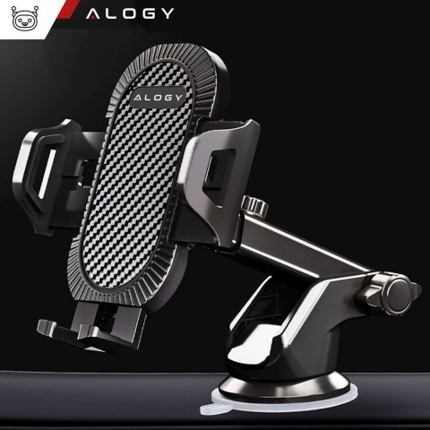 Alogy Uchwyt samochodowy do telefonu do auta 3w1 Alogy na szybę do kratki na deskę rozdzielczą kokpit Czarny Alogy Uchwyt samochodowy do telefonu do auta 3w1 Alogy na szybę do kratki na deskę rozdzielczą kokpit Czarny