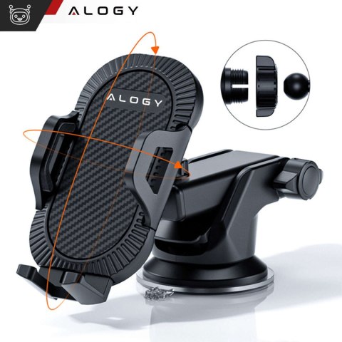 Alogy Uchwyt samochodowy do telefonu do auta 3w1 Alogy na szybę do kratki na deskę rozdzielczą kokpit Czarny Alogy Uchwyt samochodowy do telefonu do auta 3w1 Alogy na szybę do kratki na deskę rozdzielczą kokpit Czarny