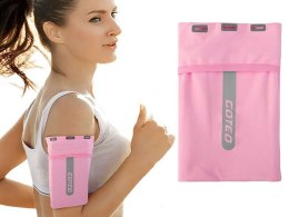 Goteo Etui opaska sportowa Goteo armband na ramię do telefonu L Różowa