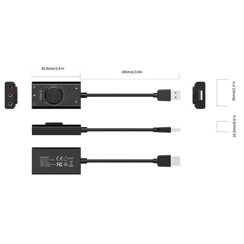 Orico Zewnętrzna karta dźwiękowa Orico USB 2.0, 10cm Orico Zewnętrzna karta dźwiękowa Orico USB 2.0, 10cm