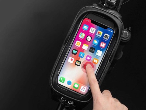 RockBros Etui torba sakwa wodoodporna na rower uchwyt na telefon na ramę RockBros B68 Czarne RockBros Etui torba sakwa wodoodporna na rower uchwyt na telefon na ramę RockBros B68 Czarne