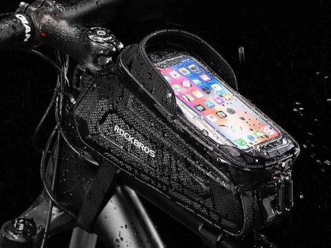 RockBros Etui torba sakwa wodoodporna na rower uchwyt na telefon na ramę RockBros B68 Czarne RockBros Etui torba sakwa wodoodporna na rower uchwyt na telefon na ramę RockBros B68 Czarne