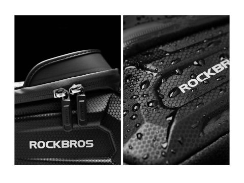 RockBros Etui torba sakwa wodoodporna na rower uchwyt na telefon na ramę RockBros B68 Czarne RockBros Etui torba sakwa wodoodporna na rower uchwyt na telefon na ramę RockBros B68 Czarne