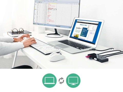 UGreen Switch przełącznik box UGreen HUB KVM USB 2x4 USB 2.0 UGreen Switch przełącznik box UGreen HUB KVM USB 2x4 USB 2.0