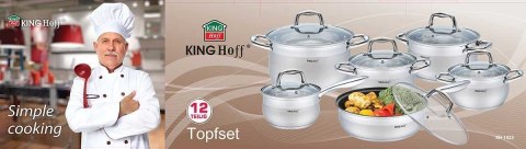 KINGHOFF 12 ELEMENTOWY ZESTAW GARNKÓW KINGHOFF KH-1423 KINGHOFF 12 ELEMENTOWY ZESTAW GARNKÓW KINGHOFF KH-1423