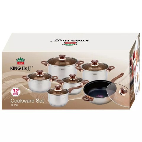 KINGHOFF 12 ELEMENTOWY ZESTAW GARNKÓW KINGHOFF KH-1768 KINGHOFF 12 ELEMENTOWY ZESTAW GARNKÓW KINGHOFF KH-1768