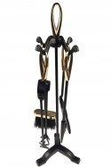 ALPENBURG AKCESORIA PRZYBORY DO KOMINKA NA STOJAKU BLACK/GOLD