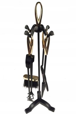 ALPENBURG AKCESORIA PRZYBORY DO KOMINKA NA STOJAKU BLACK/GOLD