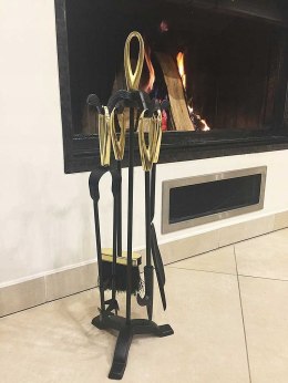 ALPENBURG AKCESORIA PRZYBORY DO KOMINKA NA STOJAKU BLACK/GOLD