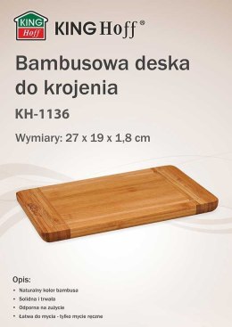 KINGHOFF BAMBUSOWA DESKA KUCHENNA 27x19cm KINGHOFF KH-1136