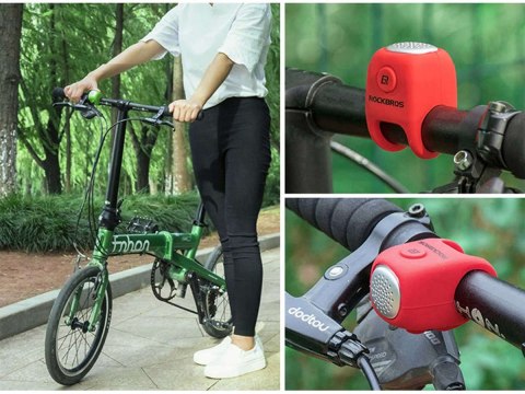 RockBros Dzwonek elektryczny na rower na kierownicę RockBros CB1709 Czerwony RockBros Dzwonek elektryczny na rower na kierownicę RockBros CB1709 Czerwony