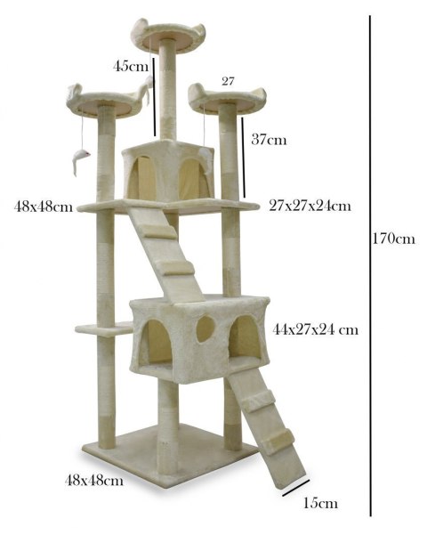 E-hurtownia Drapak dla kota 170 cm domek legowisko drzewko sizal platformy zabawki E-hurtownia Drapak dla kota 170 cm domek legowisko drzewko sizal platformy zabawki