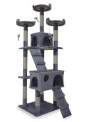 E-hurtownia Drapak dla kota 170 cm jasno szary domek legowisko sizal zabawki stabilny