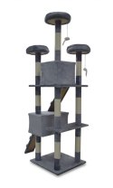 E-hurtownia Drapak dla kota 170 cm jasno szary domek legowisko sizal zabawki stabilny