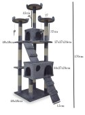 E-hurtownia Drapak dla kota 170 cm jasno szary domek legowisko sizal zabawki stabilny