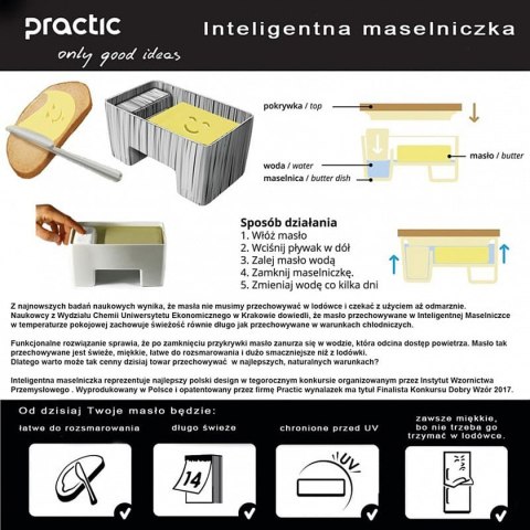PRACTIC INTELIGENTNA MASELNICZKA WODNA Z NOŻYKIEM CZARNA PRACTIC INTELIGENTNA MASELNICZKA WODNA Z NOŻYKIEM CZARNA