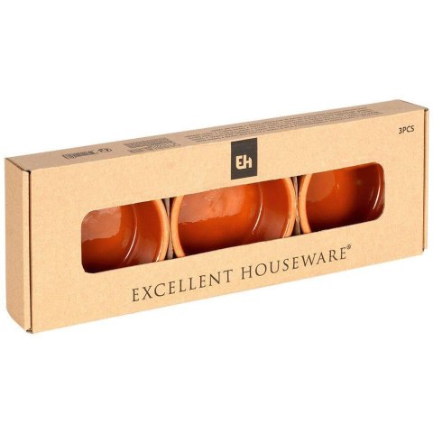 EXCELLENT HOUSWARE KOKILKI MISECZKI FOREMKI KAMIONKOWE DO ZAPIEKANIA 3 szt. EXCELLENT HOUSWARE KOKILKI MISECZKI FOREMKI KAMIONKOWE DO ZAPIEKANIA 3 szt.