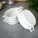 EXCELLENT HOUSWARE KOKILKI MISECZKI PORCELANOWE DO ZAPIEKANIA 3 szt. OWALNE