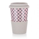 BANQUET KUBEK CERAMICZNY 400ml Z POKRYWĄ SILIKONOWĄ BANQUET GO różowy