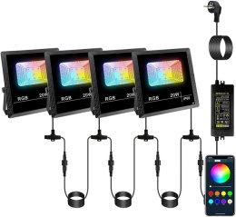 NICETAI Naświetlacze LED reflektor RGB smart 4 sztuki