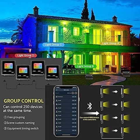 NICETAI Naświetlacze LED reflektor RGB smart 4 sztuki NICETAI Naświetlacze LED reflektor RGB smart 4 sztuki