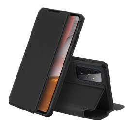 Dux Ducis Etui ochronne z klapką Dux Ducis Skin X skórzane do Samsung Galaxy A72 4G Czarne