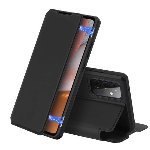 Dux Ducis Etui ochronne z klapką Dux Ducis Skin X skórzane do Samsung Galaxy A72 4G Czarne Dux Ducis Etui ochronne z klapką Dux Ducis Skin X skórzane do Samsung Galaxy A72 4G Czarne