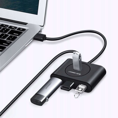UGreen Hub USB 3.0 UGREEN CR113, 4w1, 0.5m (biały) UGreen Hub USB 3.0 UGREEN CR113, 4w1, 0.5m (biały)