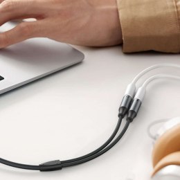 UGreen UGREEN AV192 Rozdzielacz audio AUX kabel mini jack 3.5mm (męski) do słuchawki + mikrofon (żeńskie), 20cm (szary)