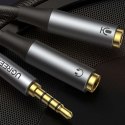 UGreen UGREEN AV192 Rozdzielacz audio AUX kabel mini jack 3.5mm (męski) do słuchawki + mikrofon (żeńskie), 20cm (szary)