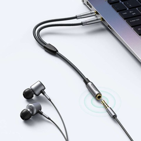 UGreen UGREEN AV192 Rozdzielacz audio AUX słuchawki + mikrofon do kabel mini jack 3.5mm (szary) UGreen UGREEN AV192 Rozdzielacz audio AUX słuchawki + mikrofon do kabel mini jack 3.5mm (szary)