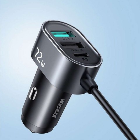 Joyroom Ładowarka samochodowa Joyroom JR-CL05 Car Charger 3x USB + 2x USB-C 1.5m 72W Black Joyroom Ładowarka samochodowa Joyroom JR-CL05 Car Charger 3x USB + 2x USB-C 1.5m 72W Black
