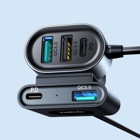 Joyroom Ładowarka samochodowa Joyroom JR-CL05 Car Charger 3x USB + 2x USB-C 1.5m 72W Black Joyroom Ładowarka samochodowa Joyroom JR-CL05 Car Charger 3x USB + 2x USB-C 1.5m 72W Black