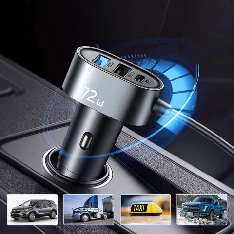 Joyroom Ładowarka samochodowa Joyroom JR-CL05 Car Charger 3x USB + 2x USB-C 1.5m 72W Black Joyroom Ładowarka samochodowa Joyroom JR-CL05 Car Charger 3x USB + 2x USB-C 1.5m 72W Black