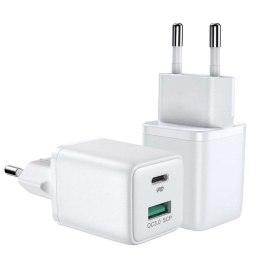 Joyroom Ładowarka sieciowa Joyroom L-QP303 USB + USB-C 30W PD QC 3.0 AFC FCP White