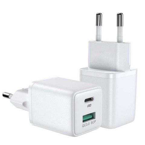 Joyroom Ładowarka sieciowa Joyroom L-QP303 USB + USB-C 30W PD QC 3.0 AFC FCP White Joyroom Ładowarka sieciowa Joyroom L-QP303 USB + USB-C 30W PD QC 3.0 AFC FCP White