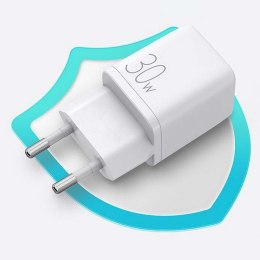 Joyroom Ładowarka sieciowa Joyroom L-QP303 USB + USB-C 30W PD QC 3.0 AFC FCP White