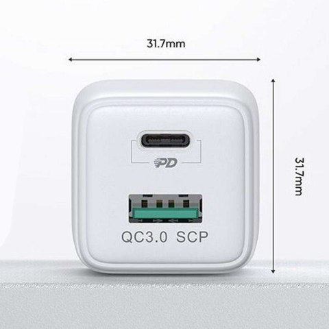 Joyroom Ładowarka sieciowa Joyroom L-QP303 USB + USB-C 30W PD QC 3.0 AFC FCP White Joyroom Ładowarka sieciowa Joyroom L-QP303 USB + USB-C 30W PD QC 3.0 AFC FCP White