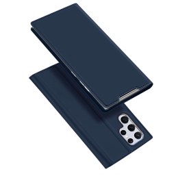 Dux Ducis Etui ochronne z klapką Dux Ducis Skin Pro skórzane do Samsung Galaxy S22 Ultra Granatowe