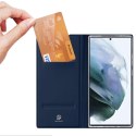 Dux Ducis Etui ochronne z klapką Dux Ducis Skin Pro skórzane do Samsung Galaxy S22 Ultra Granatowe