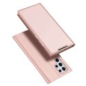 Dux Ducis Etui ochronne z klapką Dux Ducis Skin Pro skórzane do Samsung Galaxy S22 Ultra Różowe