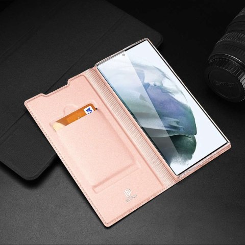 Dux Ducis Etui ochronne z klapką Dux Ducis Skin Pro skórzane do Samsung Galaxy S22 Ultra Różowe Dux Ducis Etui ochronne z klapką Dux Ducis Skin Pro skórzane do Samsung Galaxy S22 Ultra Różowe