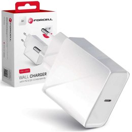 Forcell Ładowarka sieciowa Forcell ze złączem USB-C Type C 3A 45W PD QC 4.0 Biała