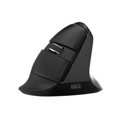 Delux Bezprzewodowa mysz pionowa Delux M618Mini BT+2.4G RGB 4000DPI (czarna)