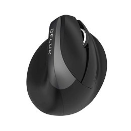 Delux Bezprzewodowa mysz pionowa Delux M618Mini BT+2.4G RGB 4000DPI (czarna)